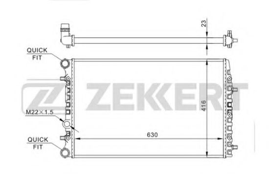 ZEKKERT MK1140 Радиатор охлаждения двигателя ZEKKERT для SKODA