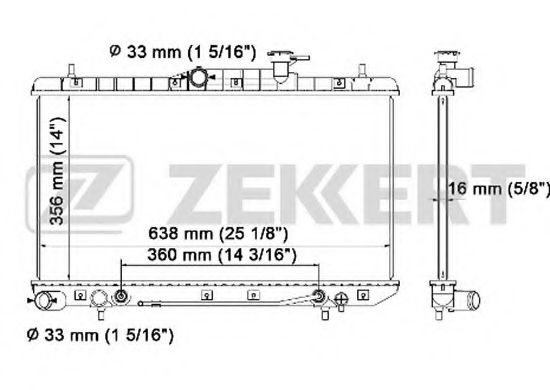 ZEKKERT MK1156 Радиатор охлаждения двигателя ZEKKERT для HYUNDAI