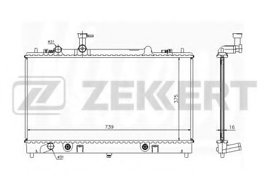 ZEKKERT MK1171 Радиатор охлаждения двигателя ZEKKERT для MAZDA