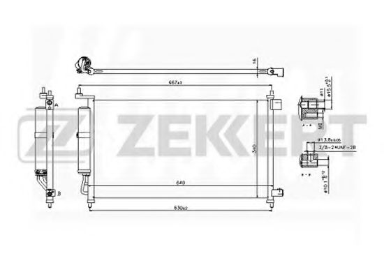 ZEKKERT MK3056 Радиатор кондиционера ZEKKERT 