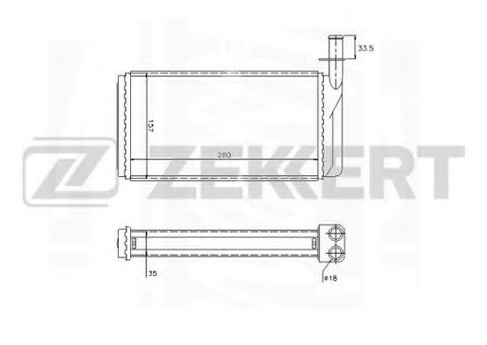 ZEKKERT MK5024 Радиатор печки для SAAB