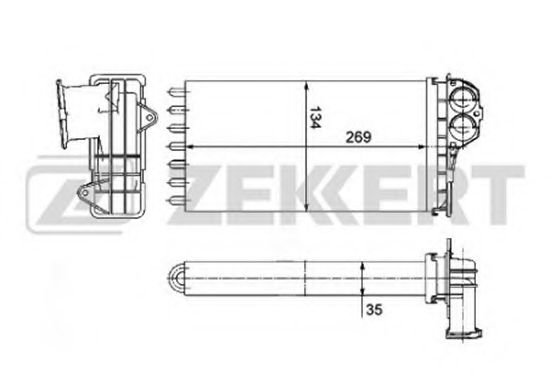 ZEKKERT MK5039 Радиатор печки для PEUGEOT 206