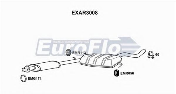 EuroFlo EXAR3008 Глушитель выхлопных газов для ALFA ROMEO