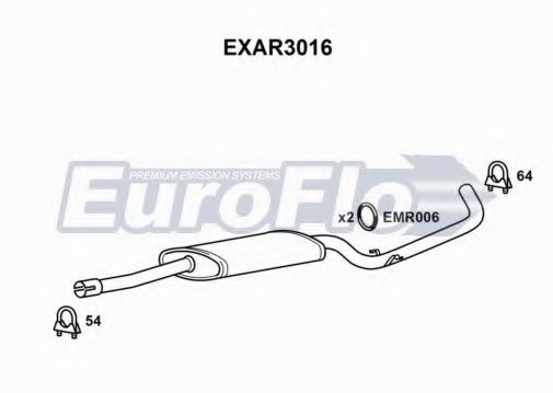 EuroFlo EXAR3016 Глушитель выхлопных газов EUROFLO 