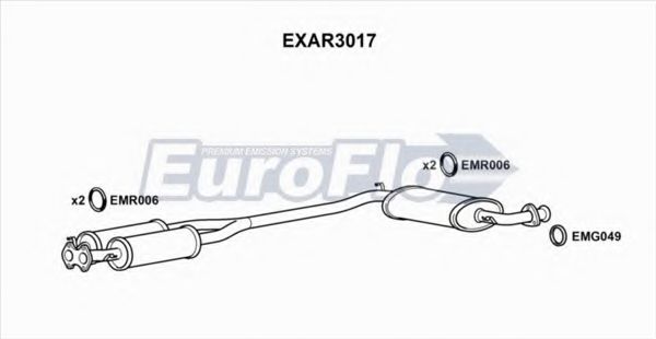 EuroFlo EXAR3017 Глушитель выхлопных газов для ALFA ROMEO