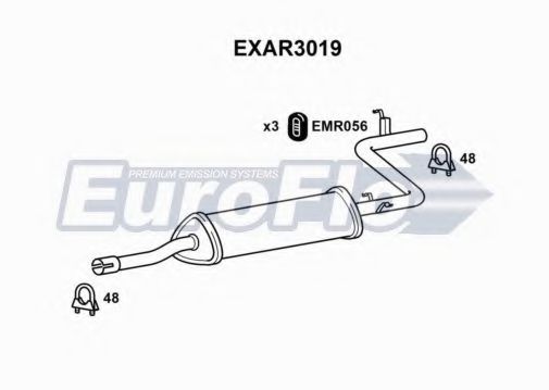 EuroFlo EXAR3019 Глушитель выхлопных газов EUROFLO 