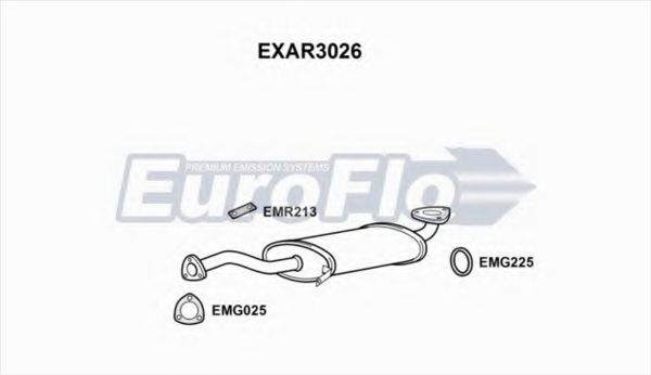 EuroFlo EXAR3026 Глушитель выхлопных газов EUROFLO 