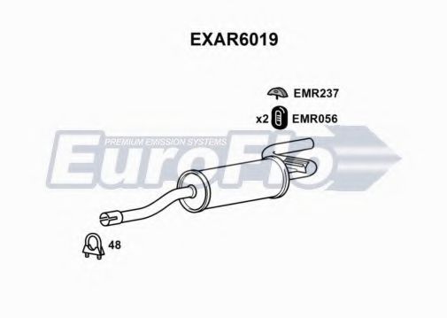 EuroFlo EXAR6019 Глушитель выхлопных газов EUROFLO 