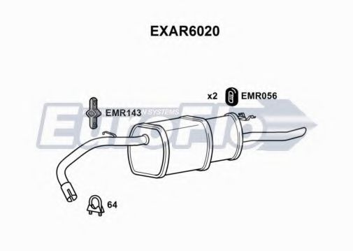 EuroFlo EXAR6020 Глушитель выхлопных газов EUROFLO 
