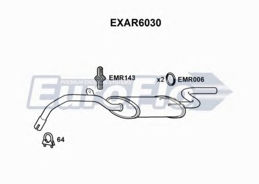 EuroFlo EXAR6030 Глушитель выхлопных газов для ALFA ROMEO