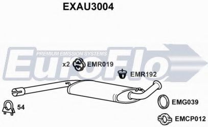 EuroFlo EXAU3004 Глушитель выхлопных газов EUROFLO 