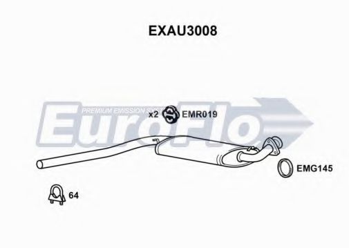 EuroFlo EXAU3008 Глушитель выхлопных газов EUROFLO 