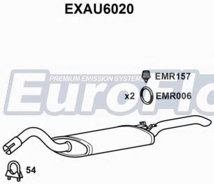 EXAU6020 EUROFLO Глушитель выхлопных газов конечный EXAU6020 EUROFLO Глушитель выхлопных газов конечный