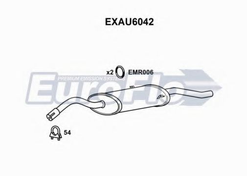 EXAU6042 EUROFLO Глушитель выхлопных газов конечный EXAU6042 EUROFLO Глушитель выхлопных газов конечный