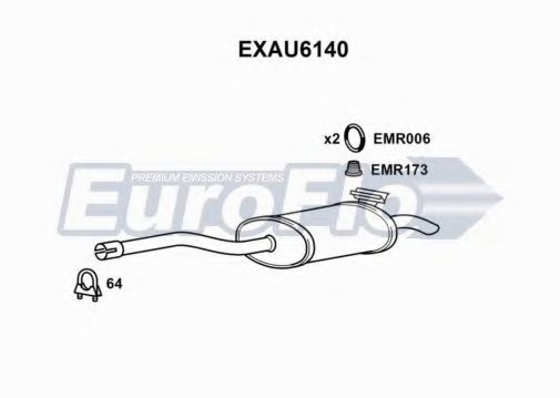 EXAU6140 EUROFLO Глушитель выхлопных газов конечный EXAU6140 EUROFLO Глушитель выхлопных газов конечный