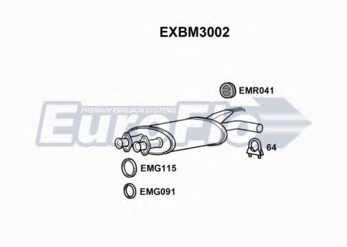 EuroFlo EXBM3002 Глушитель выхлопных газов EUROFLO для BMW