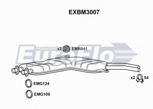 EXBM3007 EUROFLO Средний глушитель выхлопных газов EXBM3007 EUROFLO Средний глушитель выхлопных газов