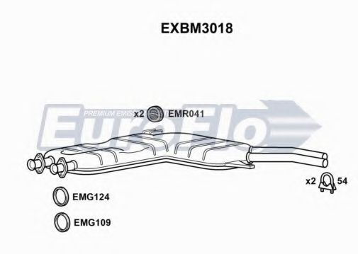 EuroFlo EXBM3018 Глушитель выхлопных газов для BMW 7 (E32) 735 i,iL EuroFlo EXBM3018 Глушитель выхлопных газов для BMW 7 (E32) 735 i,iL