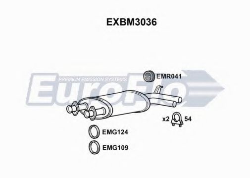 EuroFlo EXBM3036 Глушитель выхлопных газов EUROFLO для BMW