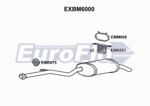 EXBM6000 EUROFLO Глушитель выхлопных газов конечный EXBM6000 EUROFLO Глушитель выхлопных газов конечный
