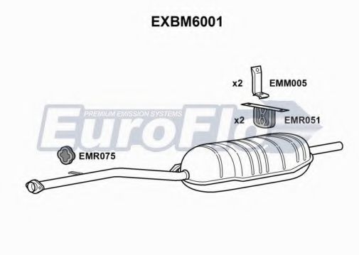 EuroFlo EXBM6001 Глушитель выхлопных газов EUROFLO для BMW