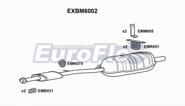 EuroFlo EXBM6002 Глушитель выхлопных газов EUROFLO для BMW