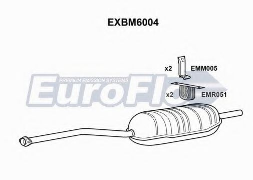 EuroFlo EXBM6004 Глушитель выхлопных газов EUROFLO для BMW