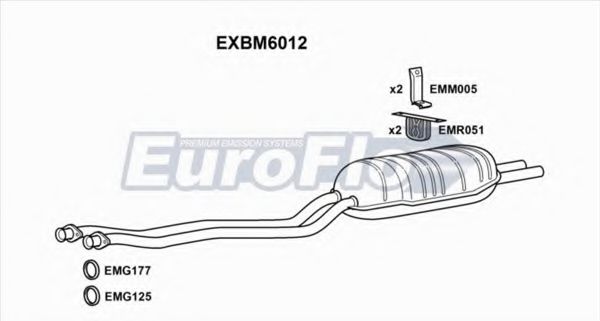 EuroFlo EXBM6012 Глушитель выхлопных газов EUROFLO для BMW