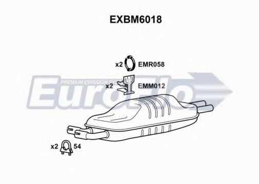 EuroFlo EXBM6018 Глушитель выхлопных газов для BMW 7 (E32) 735 i,iL EuroFlo EXBM6018 Глушитель выхлопных газов для BMW 7 (E32) 735 i,iL