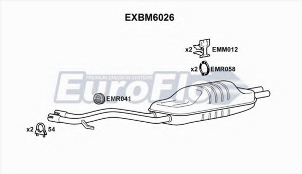 EuroFlo EXBM6026 Глушитель выхлопных газов EUROFLO для BMW
