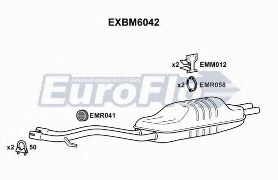 EXBM6042 EUROFLO Глушитель выхлопных газов конечный EXBM6042 EUROFLO Глушитель выхлопных газов конечный