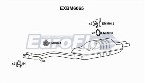 EuroFlo EXBM6065 Глушитель выхлопных газов EUROFLO для BMW