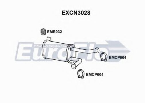 EXCN3028 EUROFLO Средний глушитель выхлопных газов EXCN3028 EUROFLO Средний глушитель выхлопных газов