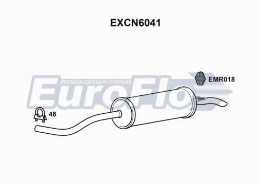 EXCN6041 EUROFLO Глушитель выхлопных газов конечный EXCN6041 EUROFLO Глушитель выхлопных газов конечный