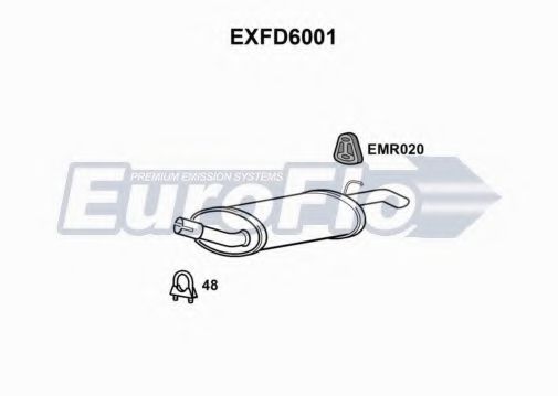 EXFD6001 EUROFLO Глушитель выхлопных газов конечный EXFD6001 EUROFLO Глушитель выхлопных газов конечный