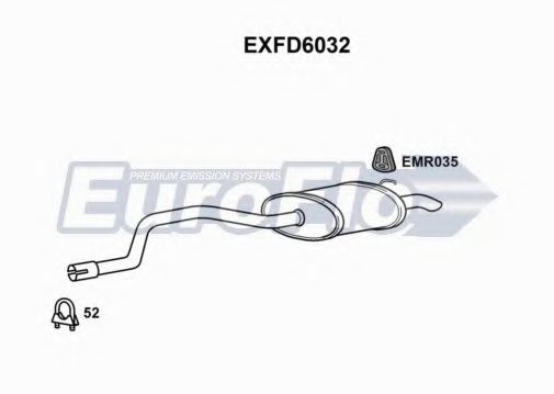 EXFD6032 EUROFLO Глушитель выхлопных газов конечный EXFD6032 EUROFLO Глушитель выхлопных газов конечный