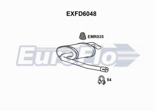 EXFD6048 EUROFLO Глушитель выхлопных газов конечный EXFD6048 EUROFLO Глушитель выхлопных газов конечный