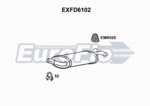 EXFD6102 EUROFLO Глушитель выхлопных газов конечный EXFD6102 EUROFLO Глушитель выхлопных газов конечный