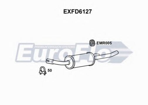 EXFD6127 EUROFLO Глушитель выхлопных газов конечный EXFD6127 EUROFLO Глушитель выхлопных газов конечный