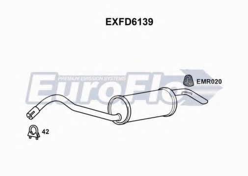EXFD6139 EUROFLO Глушитель выхлопных газов конечный EXFD6139 EUROFLO Глушитель выхлопных газов конечный