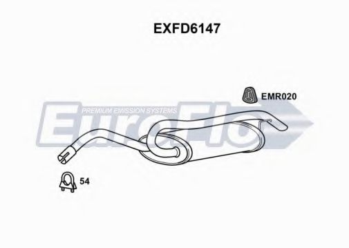 EXFD6147 EUROFLO Глушитель выхлопных газов конечный EXFD6147 EUROFLO Глушитель выхлопных газов конечный