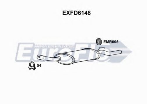 EXFD6148 EUROFLO Глушитель выхлопных газов конечный EXFD6148 EUROFLO Глушитель выхлопных газов конечный