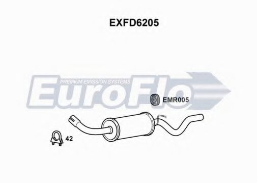 EXFD6205 EUROFLO Глушитель выхлопных газов конечный EXFD6205 EUROFLO Глушитель выхлопных газов конечный