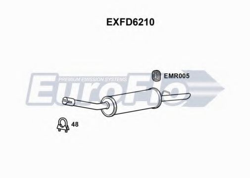 EXFD6210 EUROFLO Глушитель выхлопных газов конечный EXFD6210 EUROFLO Глушитель выхлопных газов конечный