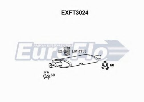 EuroFlo EXFT3024 Глушитель выхлопных газов EUROFLO для FIAT
