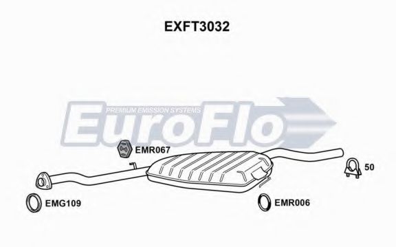 EuroFlo EXFT3032 Глушитель выхлопных газов EUROFLO для FIAT