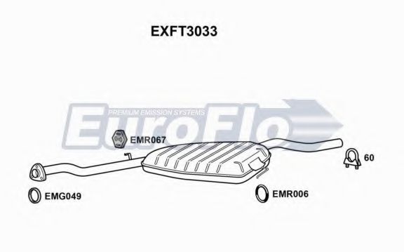 EuroFlo EXFT3033 Глушитель выхлопных газов EUROFLO для FIAT