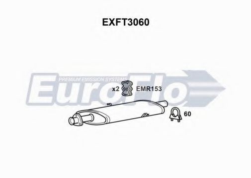 EuroFlo EXFT3060 Глушитель выхлопных газов EUROFLO для FIAT