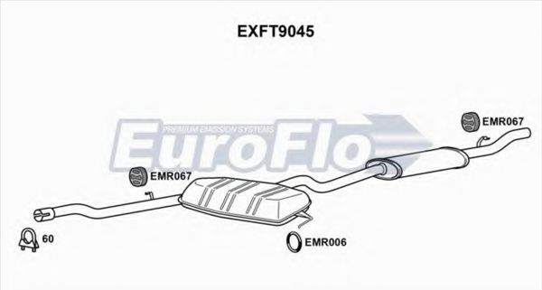 EuroFlo EXFT9045 Глушитель выхлопных газов EUROFLO для FIAT