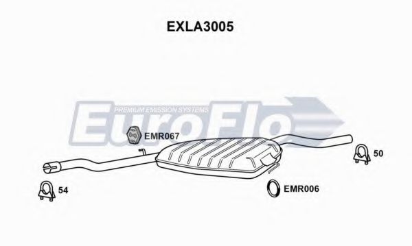 EuroFlo EXLA3005 Глушитель выхлопных газов EUROFLO для FIAT